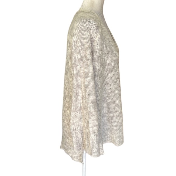 Free People Gray & White Gossamer Alpaca Oversized V-Neck Sweater - S + - Picture 8 of 15